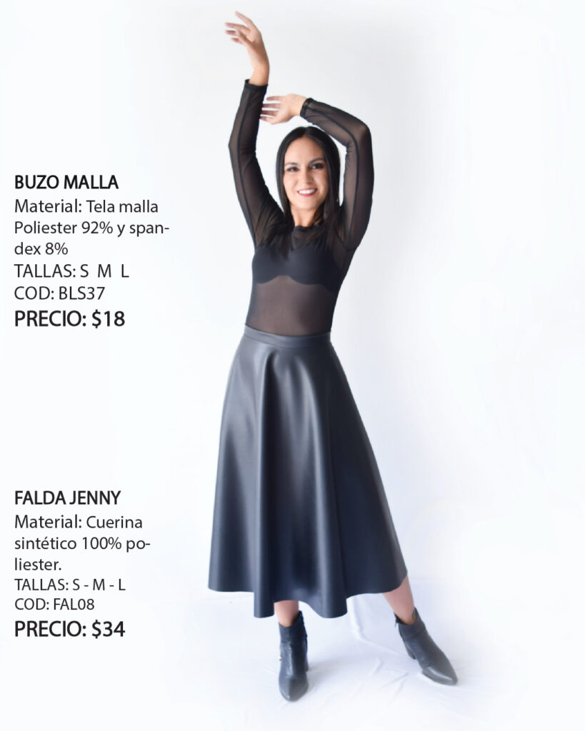 falda cuero larga